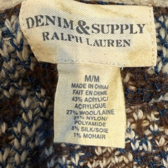 Retro Boho Ralph Lauren Denim supply Aztec Cardigan Sweater / Jacket - Picture 16 of 16